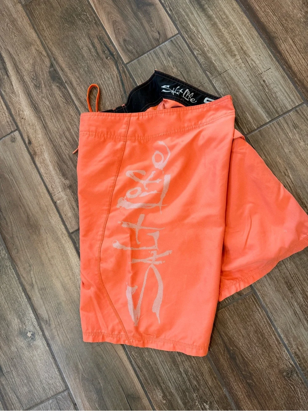 Salt Life Men's Coral-Orange Board Shorts with Side Cargo